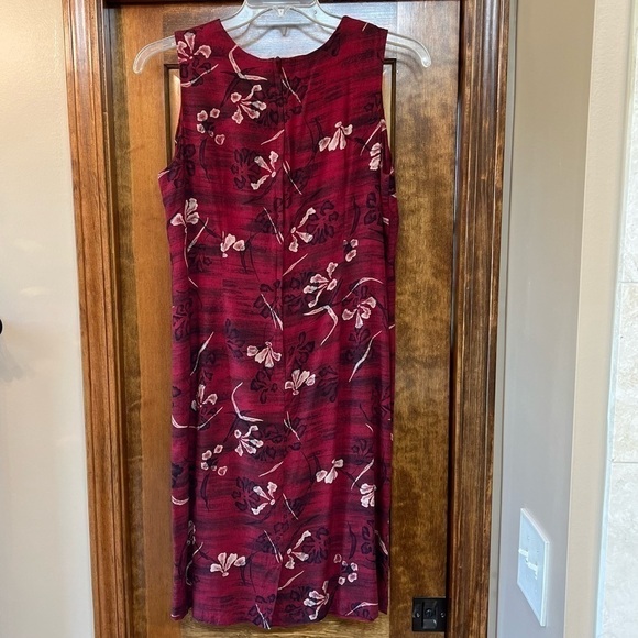 $5 ADD ON with $15+ Bundle Sag Harbor Sheath‎ Dress VTG Red Tropical Sz M EUC - Picture 2 of 10